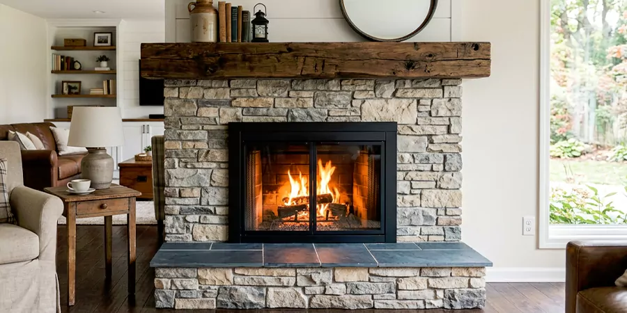 Modern and Farmhouse Fireplace Makeover Marlboro