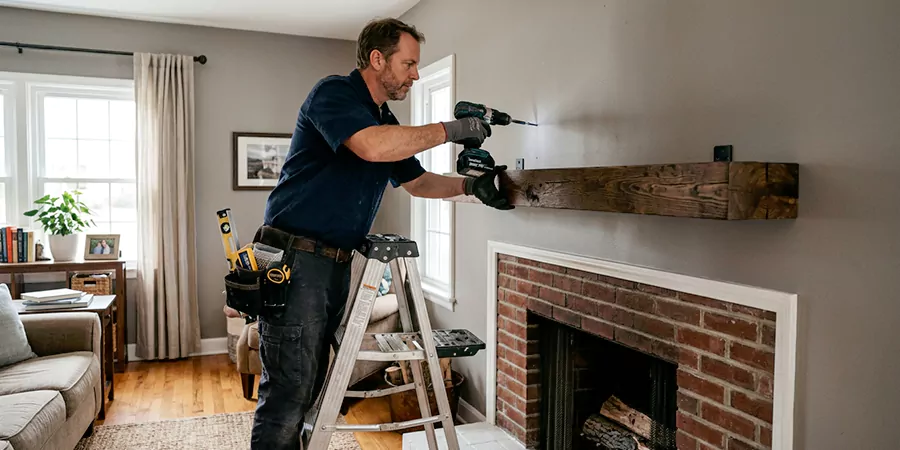 Floating Shelf Mantel Installation Marlboro